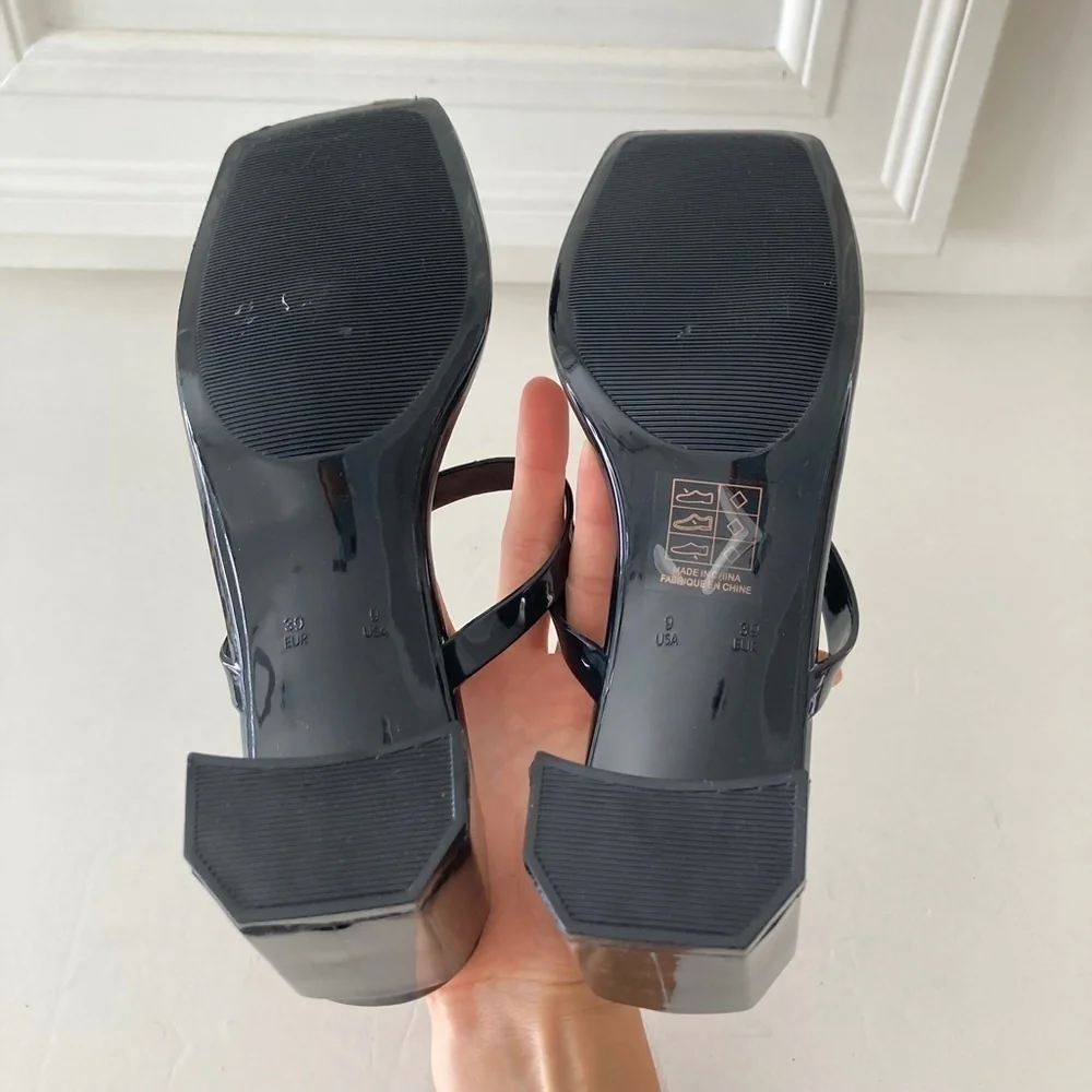 NWOT Jeffery Campbell Free People Maisie Black Plastic Heels Sz 9/40